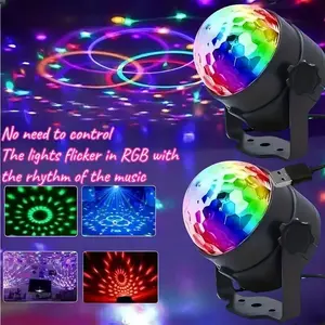 LED Projection Lamp, Disco Stage Light, Car Magic Ball Projector, USB Powered, RGB Seven Colors, Music Sync, Ideal for Bedroom Party Ktv Living Room, Decoration, Music Sync Lights