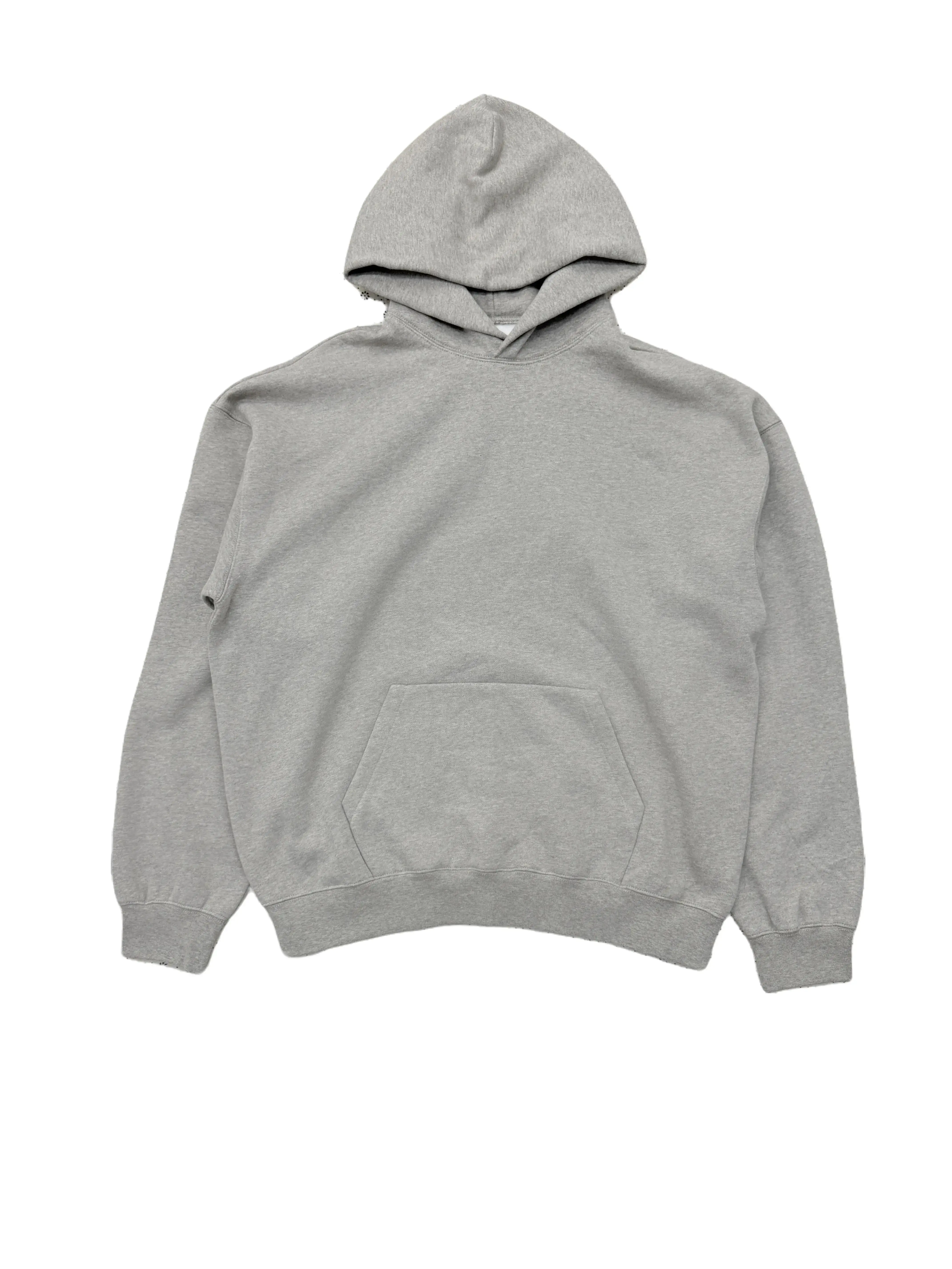 Men's Heavyweight Fleece Pullover Hoodie, Oversized Streetwear Sweatshirt with Kangaroo Pocket in Heather Dark Gray