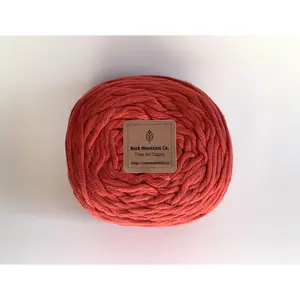 3mm Single Strand Extra Soft Cord 1 Ply Twisted Cotton Craft Yarn - Orange/Red Fiber Art String