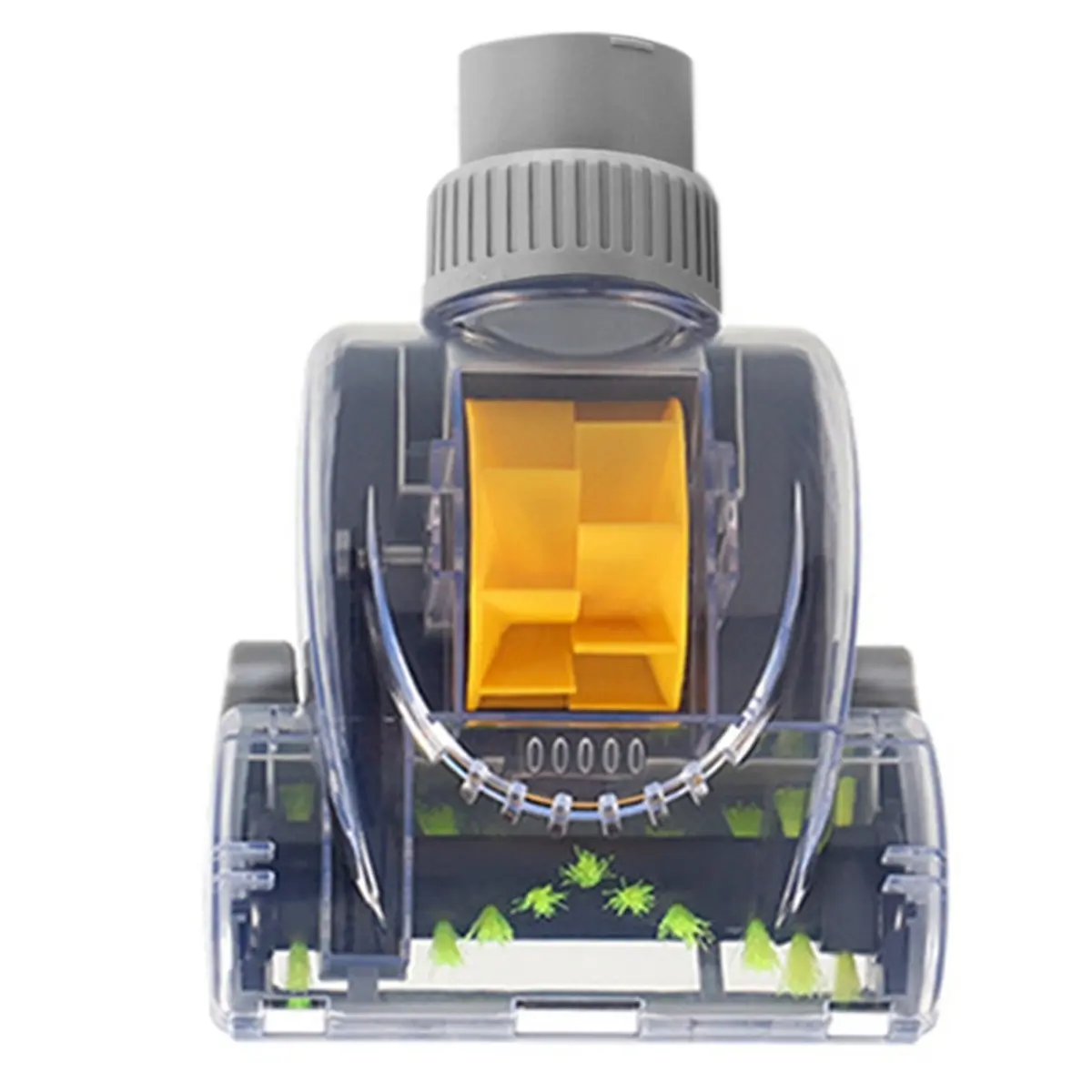 32mm Mini Compact Universal Vacuum Turbo Floor Brush Head - High RPM Spin (8000~10,000 Rounds/Min), Rust-Free ABS-PC Plastic, Pet Hair Cleaning, Small Spaces, Blinds Cleaning, Mite Removal