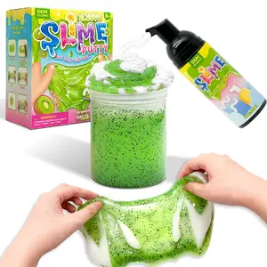 DLMdilemu slime Green Bubble Clay Fruit Series Children's Safe Non-Toxic Crystal Mud Stress Relief Toy with Sparkling Green Glitter cotton Squishies Silicone