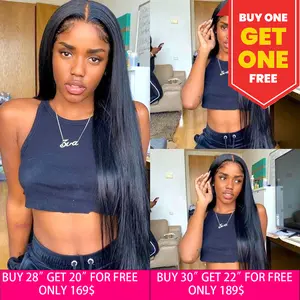 【BUY 1 GET 1 FREE】NEW ARRIVAL COMBO SALES 13X4 Straight Lace Front Human Hair Wigs HD Transparent Lace Frontal Wigs 180 Density