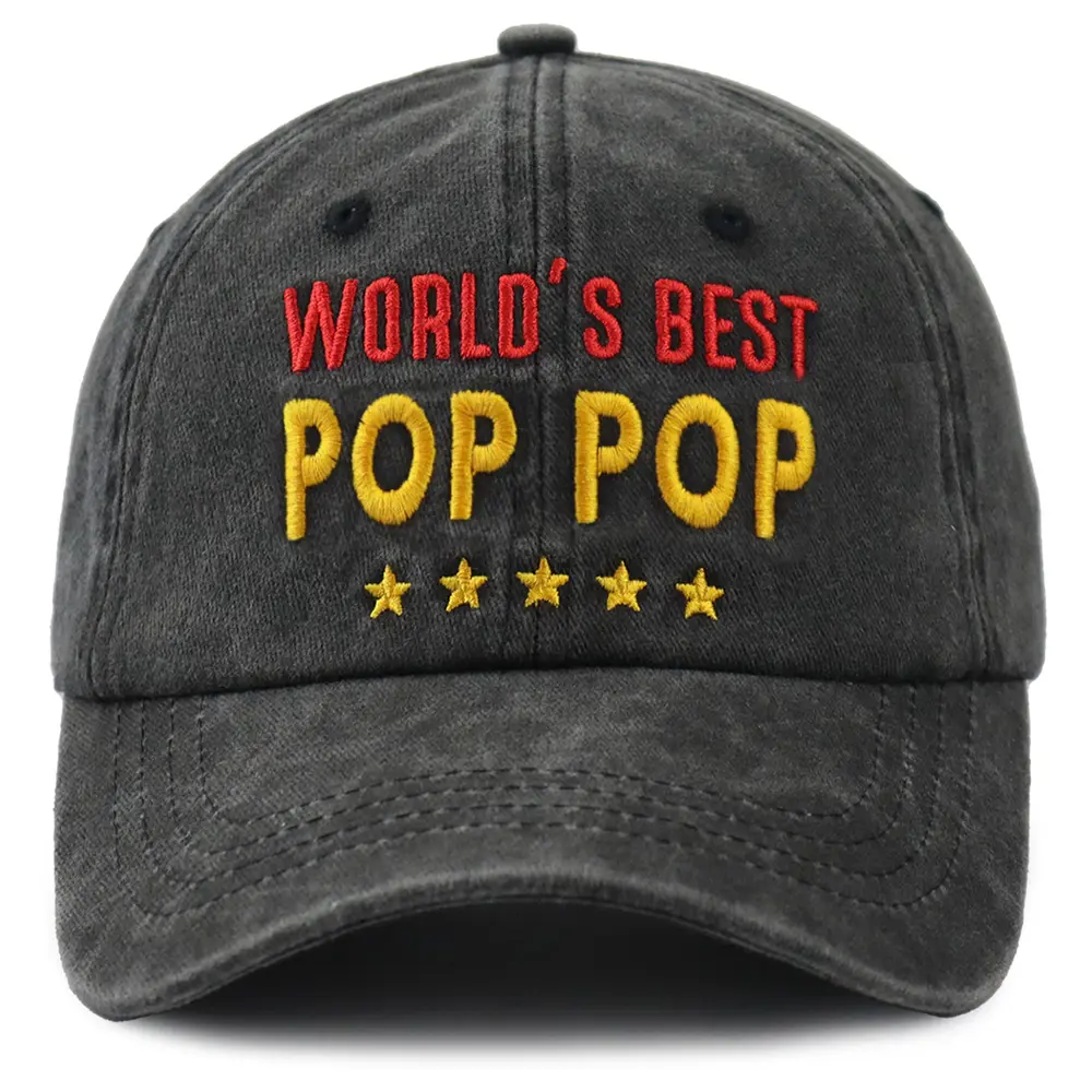 Pop Pop Gifts from Grandkids, Grandpa Hats for Men, World's Best Pawpaw Baseball Cap, Fathers Day Christmas Birthday Gifts for Papa Grandfather Dad