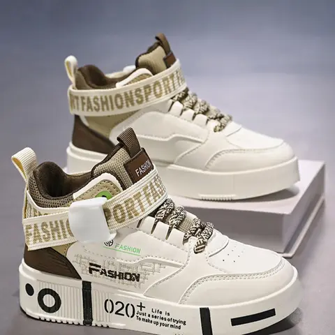 Men's Fashion Colorblock Lace Up High Top Sneakers, Casual Comfortable Sports Shoes for Daily Wear, Trendy All-match Sneakers for Men, Sneaker Trainer, Fashion Casual Trainers