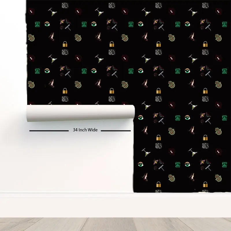 Precise Edge Black Peel and Stick Wallpaper