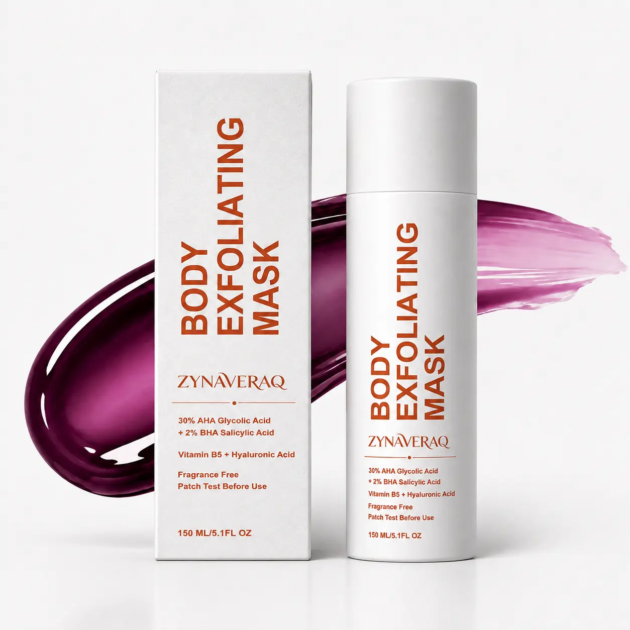 Body Exfoliating Mask 30% AHA Glycolic Acid 2% BHA Salicylic Acid Keratosis Pilaris Strawberry Legs Bump Dull Rough Hydrating Wash-Off Whole Soft Touch Body Mask the Acne Smooth Dry Skin Excess Sebum 5 Oz
