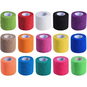 15 Pack 2 Inch x 5 Yards Self Adhesive Bandage Breathable Cohesive Bandage Wrap Rolls Elastic Self-Adherent Tape for Stretch Athletic, Sports, Wrist, Ankle