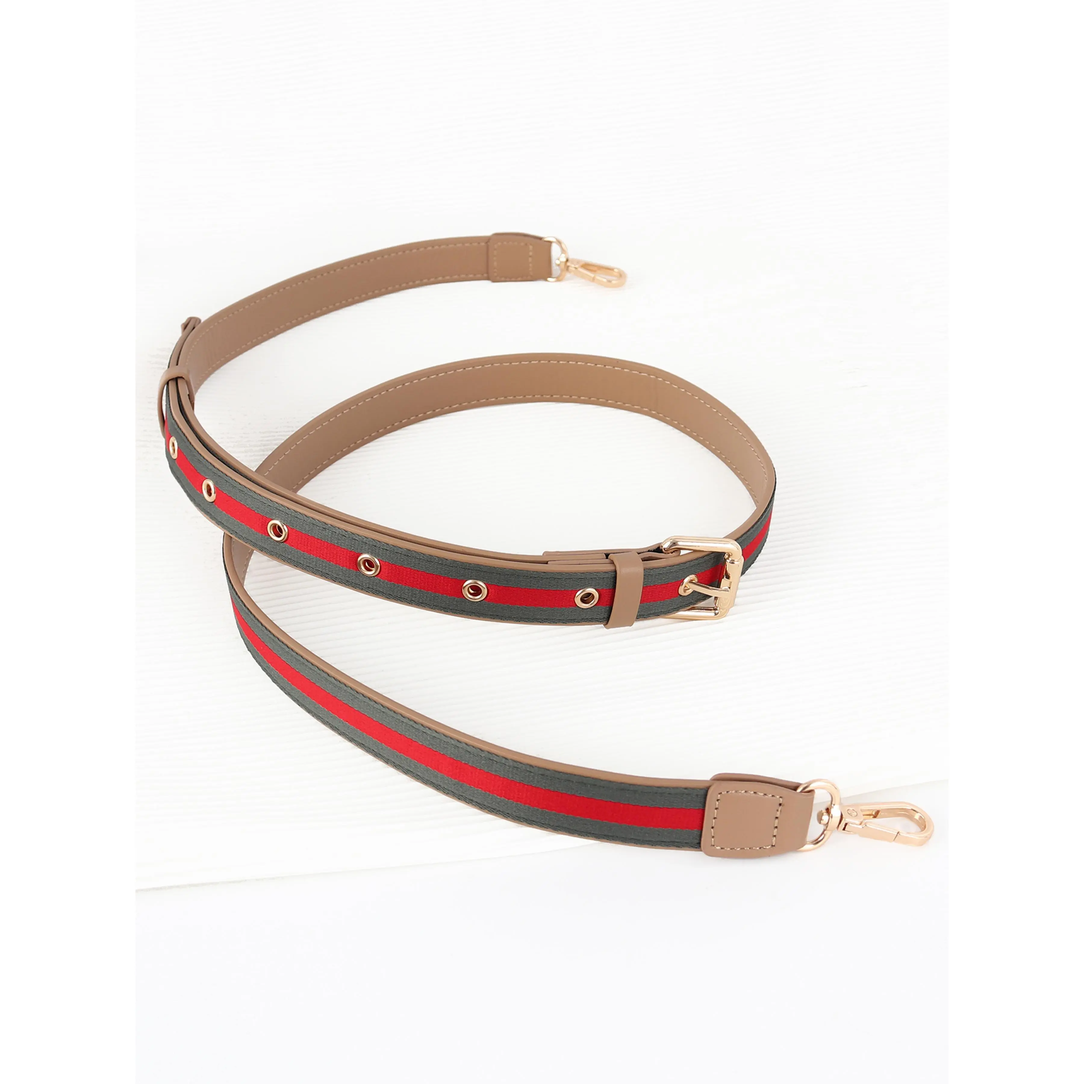 High-Grade Striped PU Leather Bag Strap, 128-150cm Multi-Hole Adjustable Multifunction Accessory for Extended Widened Luggage Modification & Replacement, Accessories For Bags, Multifunction Straps