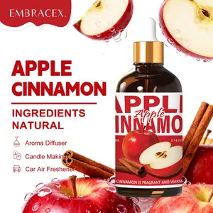 100ML Apple Cinnamon Scented Aroma Essential Oils, Food Grade Fragrance Oil, Home Fragrances, Autumn Winter Scent, Humidifier Diffuser, DIY Soap Candle Bath Car Air Freshener