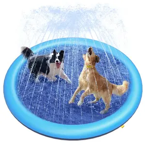 Peteast Splash Pad for Dogs & Kids - Anti-Slip Dog Pool for Large Dogs, Thickened Durable Outdoor Water Play Mat, Summer Sprinkler Toy for Backyard