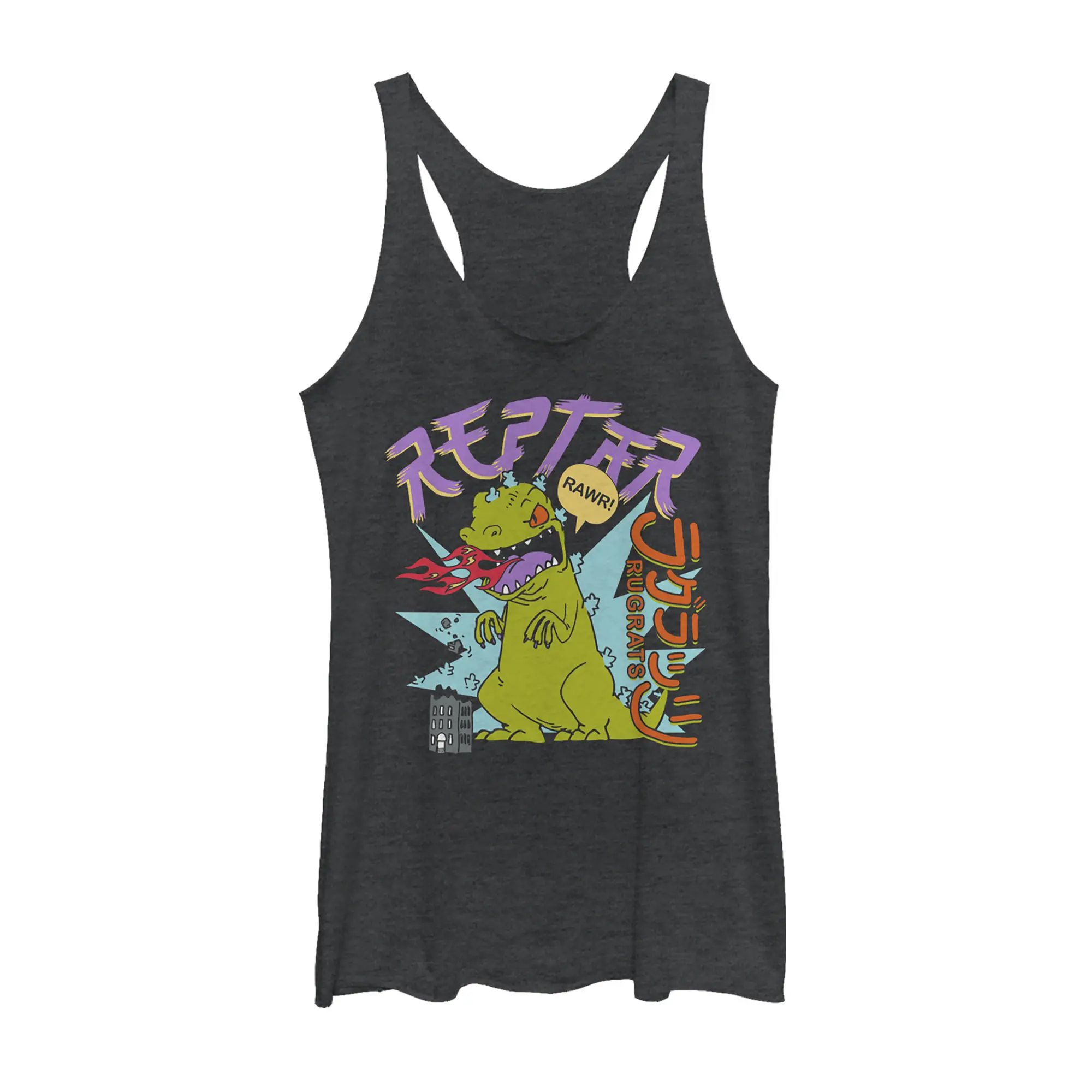 Women's Rugrats Reptar Says Rawr Racerback Tank Top