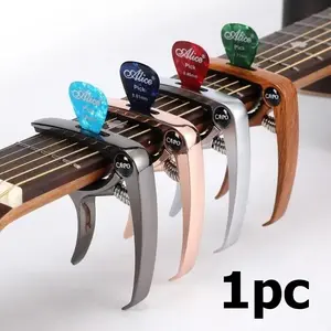 1Count Excellent Metal Guitar Capo Adjustment Clip Guitar Capo for Acoustic Electric Guitars Bass Ukulele with Picks Holder