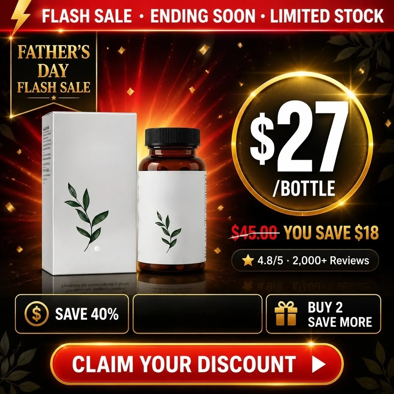 Men's Prostate Health Support – Saw Palmetto, Pumpkin Seed Oil, etc.