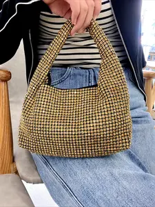 Women's Elegant Rhinestone Decorated Evening Bag, Exquisite Trendy Handbag, Fashionable Bag for Party Decoration