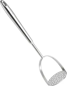 Heavy Duty Mashed Potatoe Masher, Professional Integrated Stainless Steel Potato Masher, Food Masher for Avocado, Potatoes, Beans, Meat, Vegetables, Dishwasher Safe (Heavy Duty Stainless Steel Masher) Tuyotue