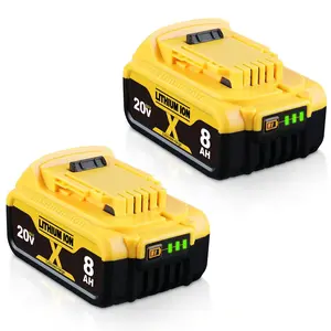 2Pack Replacement Battery for DEWALT 20V Max 8.0Ah Lithium-ion, Compatible with DCB200, DCB205, DCB206 – High Capacity & Long-Lasting Power