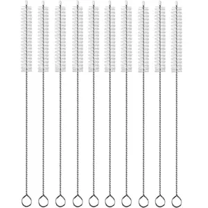 Straw Cleaner Brush Extend 12 inch, Extra Wide 12mm diam Pipe Cleaners, Extra Long Straw Brush for Sippy Cup, Water Bottle and Tubes, Drinking Straw Cleaning Brush Set 10 Pack