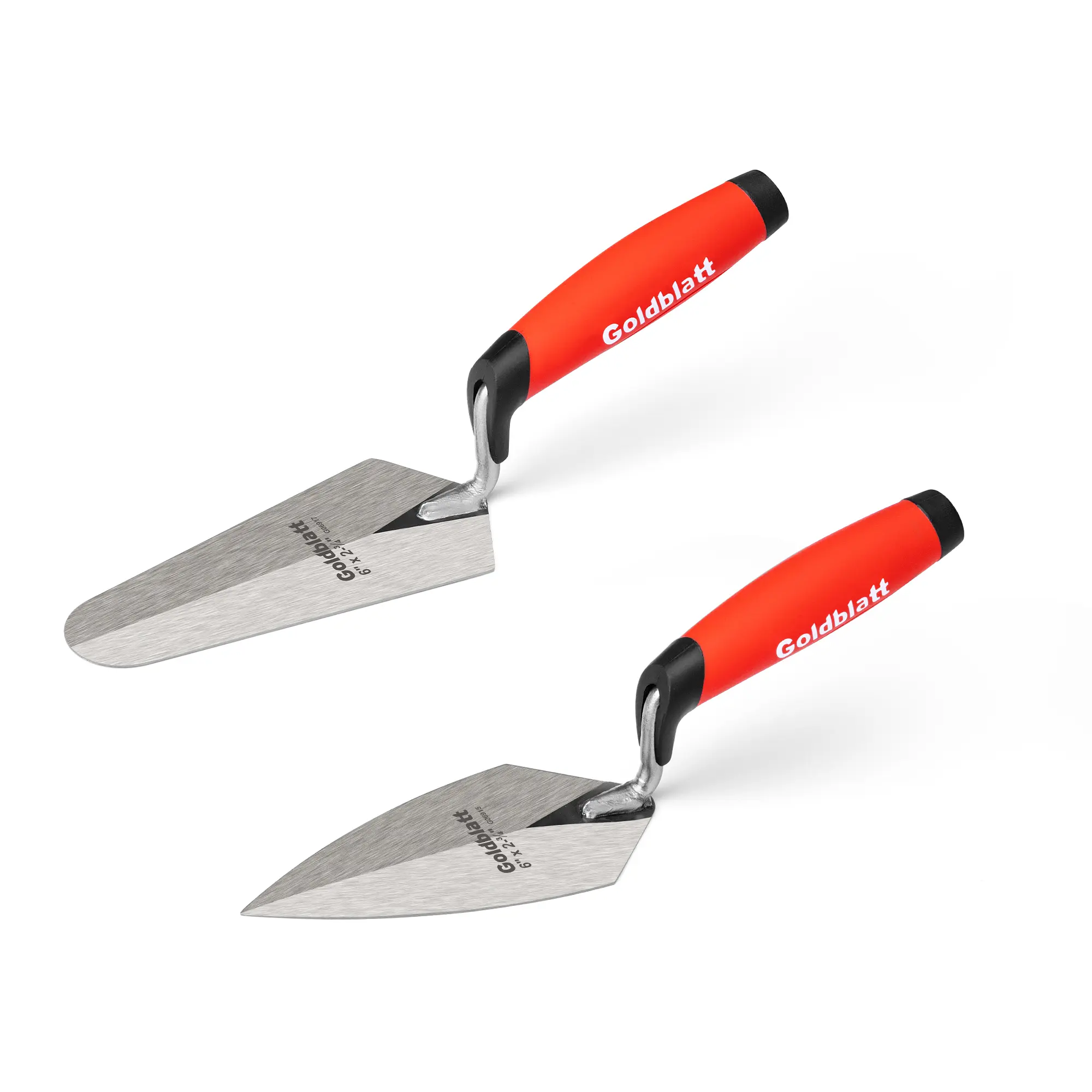 #summersale Goldblatt 6 Inch 2 Piece Welded Masonry Trowel Set, 1 Pointing and 1 Gauging Trowel, 6x2-3/4 Inches, Premium Carbon Steel Blade, Ergonomic Handle for Brick, Mortar, Cement, and Masonry Work