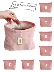 Letter Pattern Makeup Bag Set, Portable Zipper Makeup Organizer Pouch, Versatile Storage Bag for Travel, Gym, Office, Home, Cosmetic Bag, Cosmetics Organizer