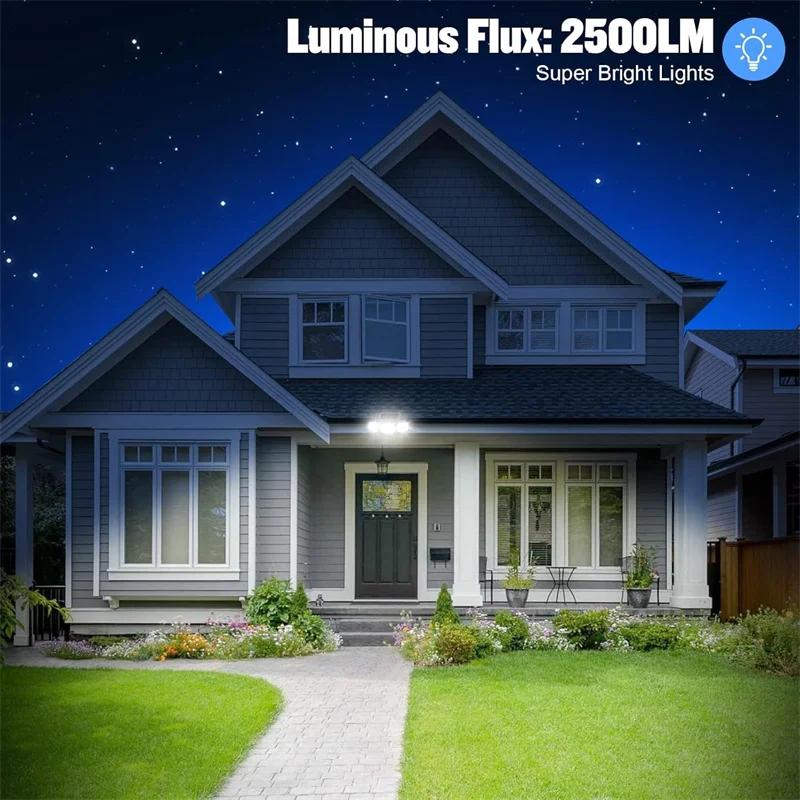 Solar Outdoor Lights 210 LED Security Lights with Remote Control 3 Heads Motion Sensor Lights270° Wide Angle Flood Wall Lights