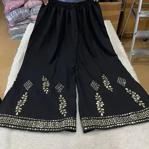 Rayon Embroidered Plazzo Pants. Madanikas Mirror Palazzo brings effortless style to your wardrobe