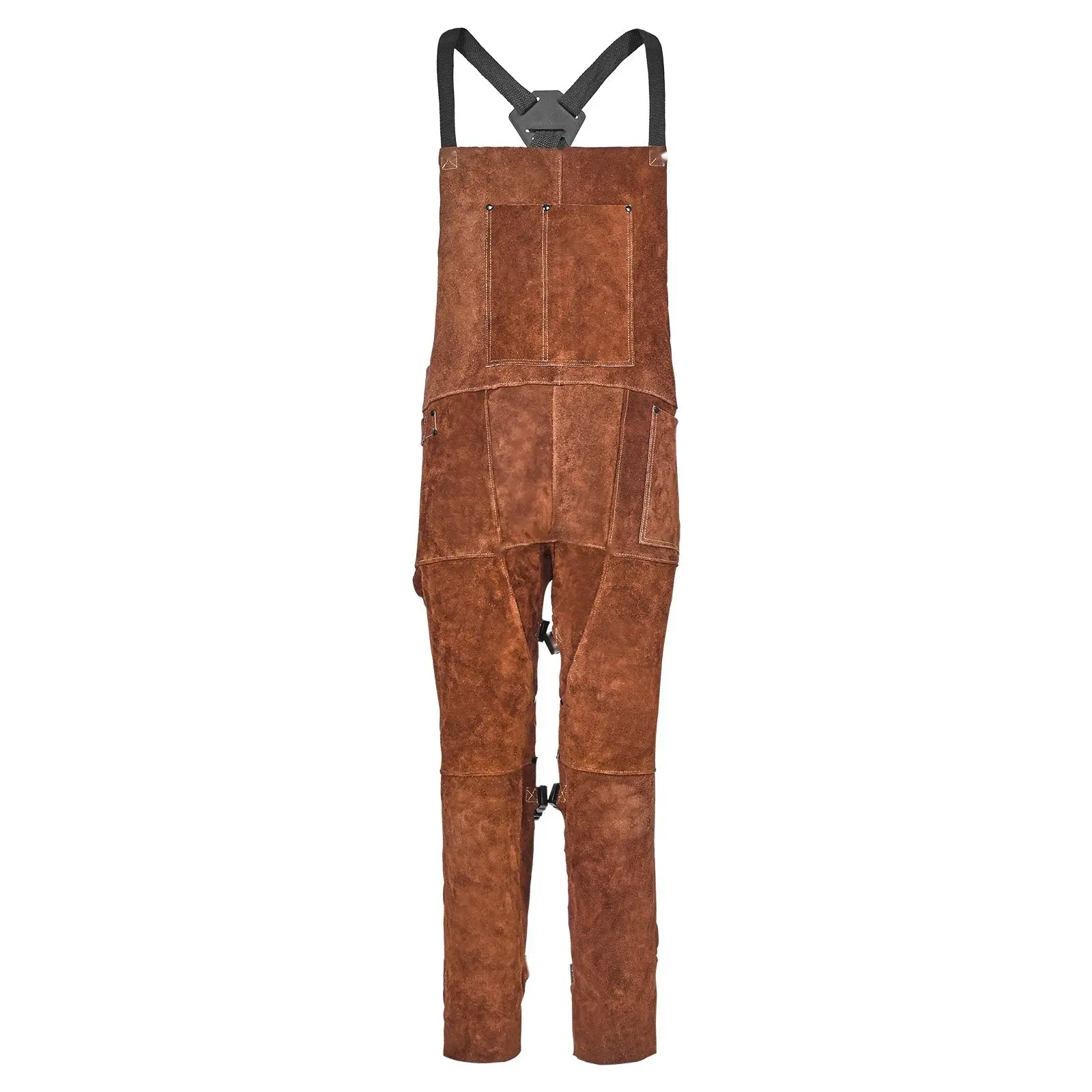 Leather Welding Apron With Split Leg Design, Heavy Duty Flame Resistant Cowhide, L-Size, Adjustable Neck And Waist Straps, Anti-Spatter And Heat Resistant Protective Apron For Professional Welders