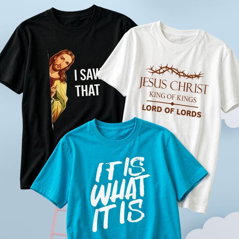 3 Pack Plus Size Women's Christian Graphic T-Shirts - Funny Jesus Faith Tees, Viral Slogan Aesthetic Tops, Oversized Loose Fit Short Sleeve Summer Streetwear for Ladies