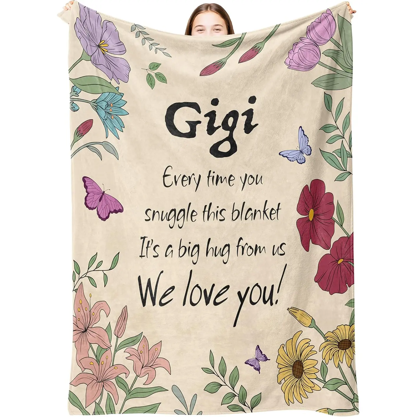 1pc Christmas Gigi gift blanket, gift for grandma, Gigi blanket gift, Gigi gift, best Gigi gift, Mother's Day gift, Gigi birthday gift, Gigi Christmas flannel blanket