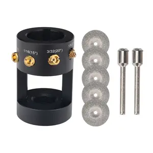 3mirrors Tungsten Electrode Sharpener Grinder Head TIG Welding Tool with Cut-Off Slot Multi-Angle & Offsets, 4 Copper Screw Holes - Exchangeable Guides