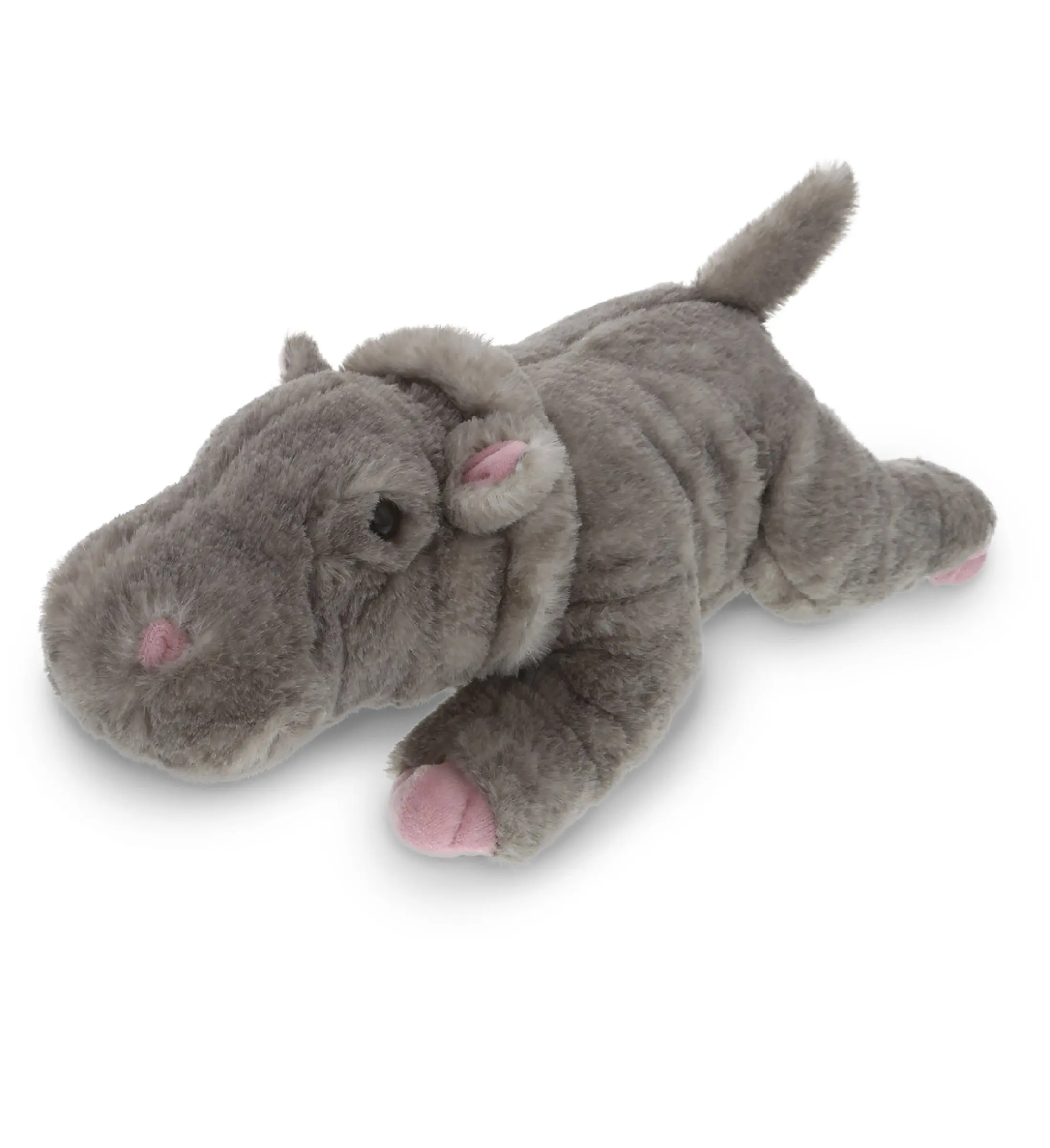 DOLLIBU 11" Wild Plush Hippo Toy - Durable Soft Fluffy Polyester Soft Stuffed Animal, Realistic Details, Cute Stuffies, Unisex Toddler-Safe for Children Development Activities, Collectible Gift