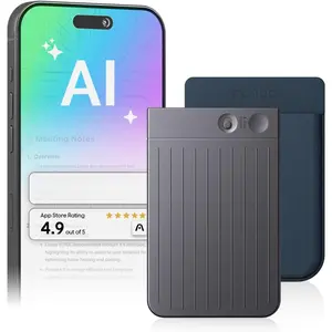 Note AI Voice Recorder, Note Taker w/Case, App Control, Transcribe & Summarize with AI, 112 Languages, for Meetings, Calls, Lectures, Professionals, Teams, Dark Blue Case, Non-Pro Version