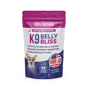 Pup Labs K9 Belly Bliss 3-Pronged Defense Dog Digestive Support with L-Glutamine N-Acetyl D Glucosamine & Prebiotics for Gut Health