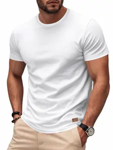 Men's Slim Fit Solid Color T-Shirt, Round Neck Short Sleeve Casual Basic Tee, Comfortable Daily Wear, Perfect for All Seasons