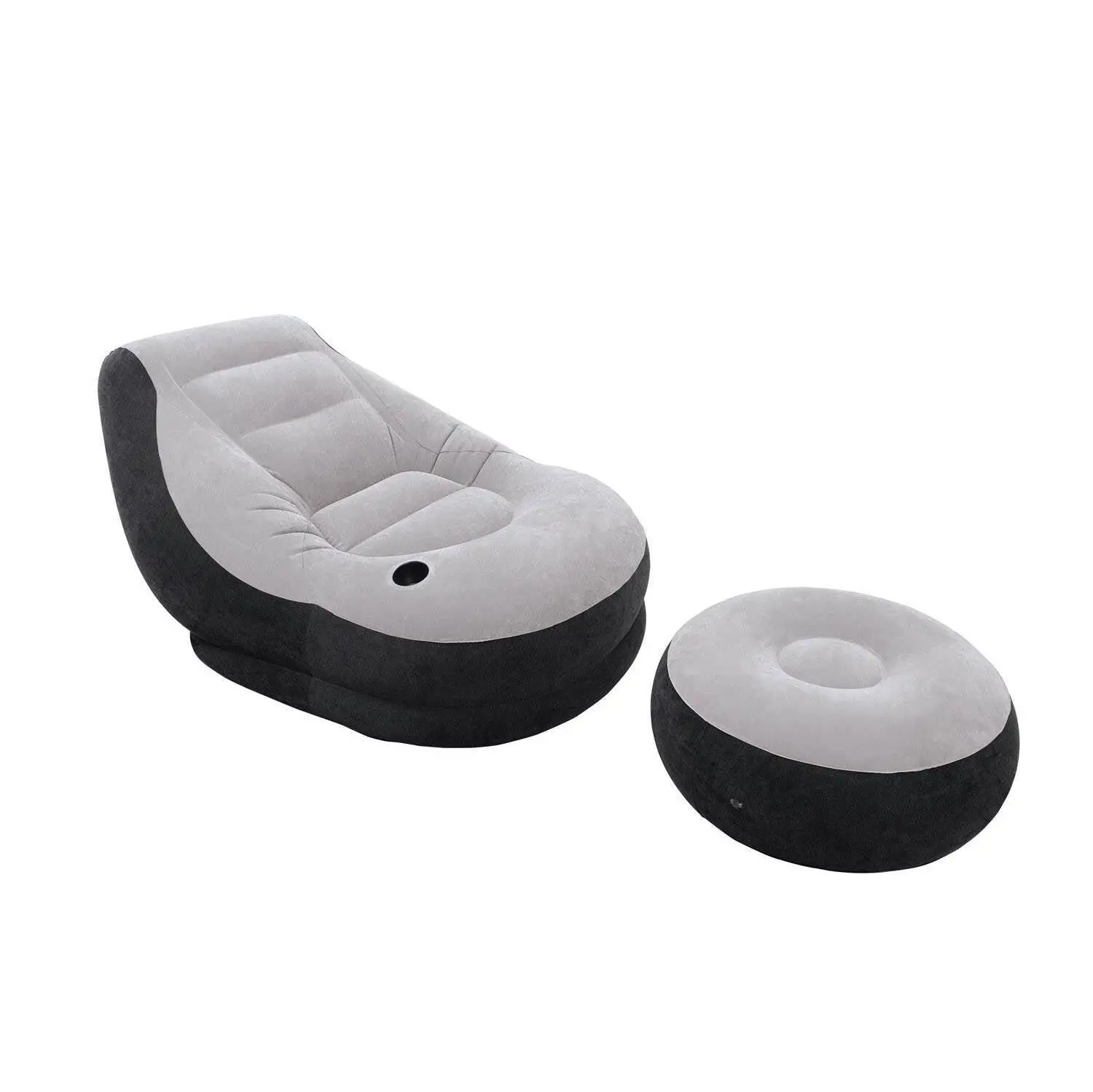 Intex 120V AC Electric Air Pump & Inflatable Ultra Lounge Chair And Ottoman Set