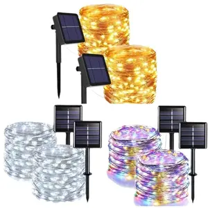 Solar LED String Lights for Outdoor Decoration, Outdoor Use, Easy Installation, Garden and Christmas Colorful Light Strings, Solar Battery Powered Decorative Lights for Halloween