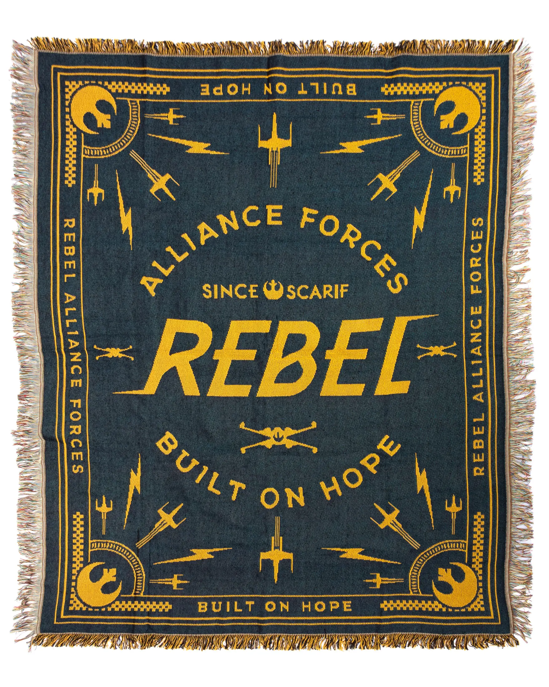 Disney Star Wars Blanket Rebel Alliance Built On Hope Woven Tapestry Throw 48"X60"