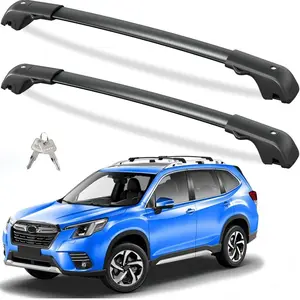 Tuyoung Barras Transversales for Subaru Forester 2014-2025 with Elevated Side Rails & 220 lbs Aluminum Lockable Roof Rack System