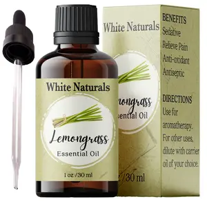 Lemongrass Essential Oil, Therapeutic Grade with Premium Glass Dropper, Pure, Undiluted, Natural Organic Lemon Grass for Skincare, Scalp & Hair Care, Aromatherapy Diffuser, DIY Soaps & Candle Making