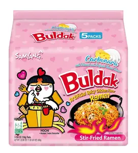 Samyang Buldak Carbonara Hot Chicken Flavor Ramen, 5-Pack Instant Noodles (Buldak Carbonara Noodles)