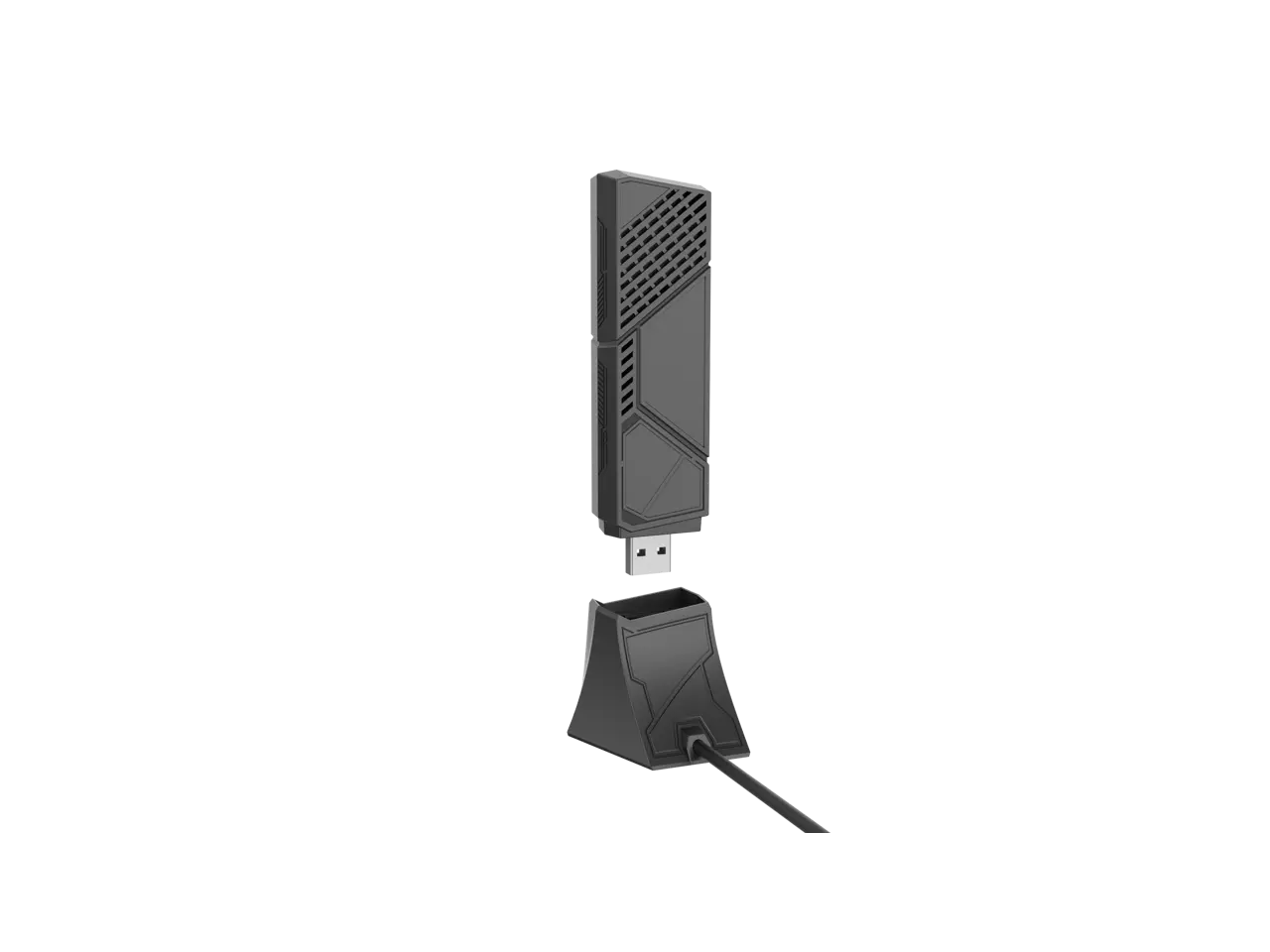 ASUS ROG USB-BE92 Tri-band BE6500 WiFi 7 USB Adapter, 6GHz band, support 4096-QAM, Multi-link operation (MLO), Compatible with Type A and C, WPA3 network security