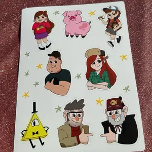 Gravity F fanart vinyl sticker sheet, mini button set