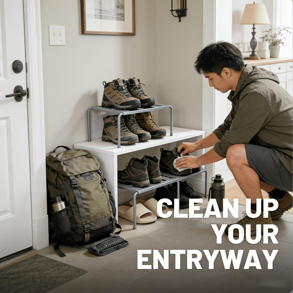 Telescopic Adjustable Storage Shelf 1 Pack - Expandable Space Saving Rack for Shoes Storage Boxes, Closet Organizer Shelf for Bedroom Closet Kitchen Bathroom Dorm