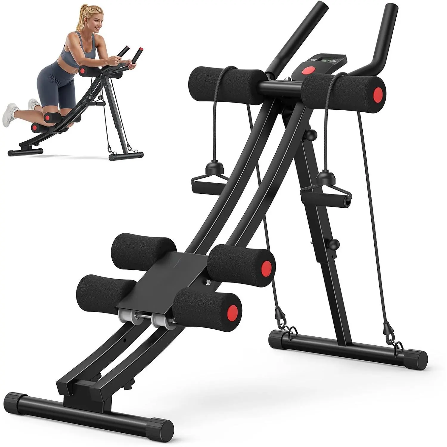 Adjustable Abdominal Crunch Machine with Curved Track for a Custom Fit, Functional Trainer for Full Body Workout Routines
