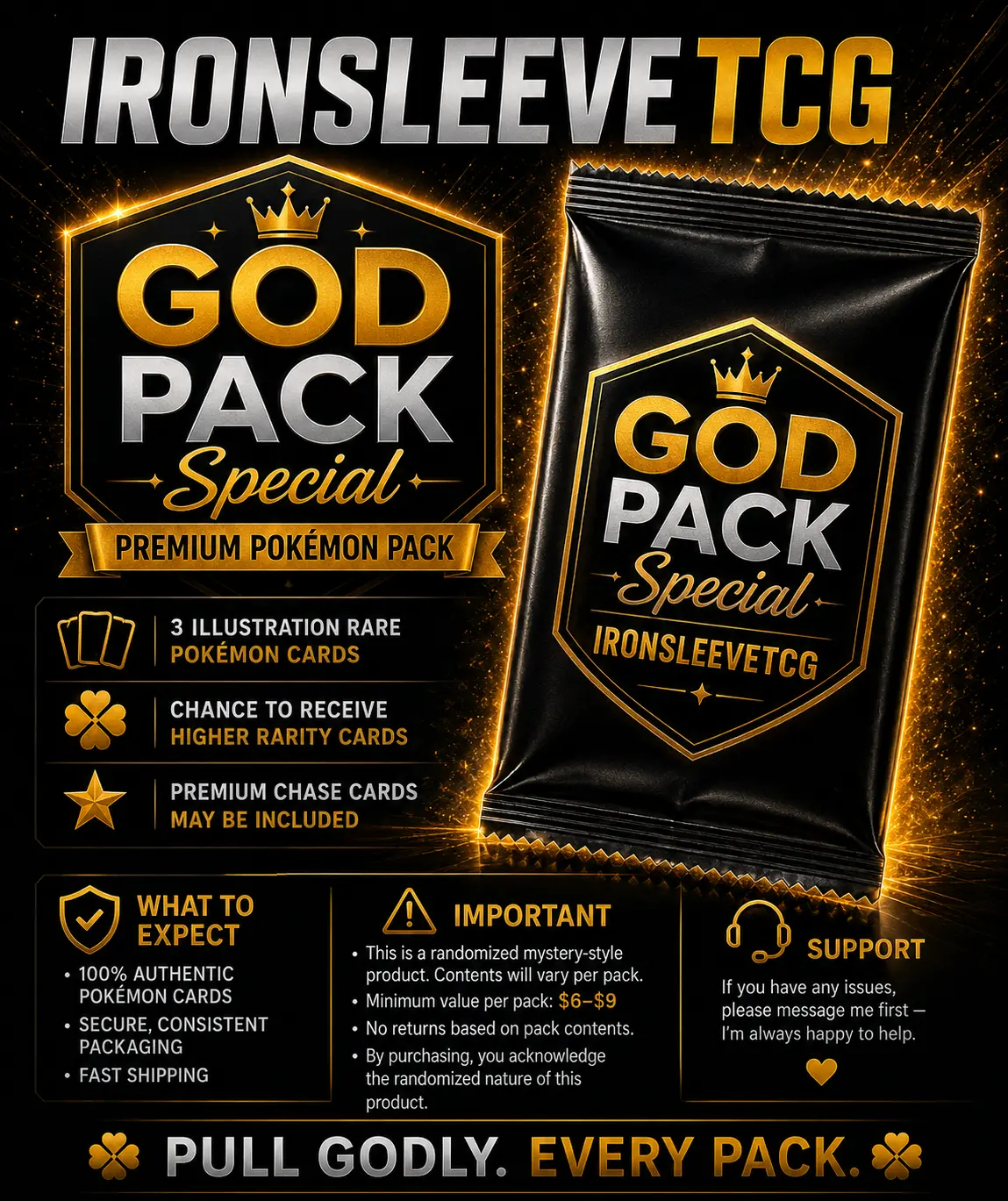 God Pack Special – 3 Illustration Rare Pokémon Cards (Read Description)