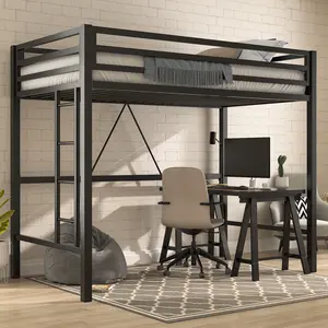 MUTICOR Metal Loft Bed Twin Size with Safety Guardrail&Removable Ladder,【Frame Only No Mattress】Space-Saving Bed for Bedroom/Dorm#TikTokShopBlackFriday #ChristmasGifts