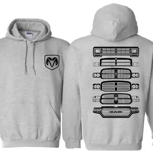 Dodge Ram Evolution Grille Hoodie, Classic Pickup Truck Generations Graphic Hoodie, Gift for Ram Fans, Retro Menswear, Full Size