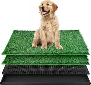 Dog Grass Pad with Tray - Dog Litter Box - Indoor Potty for Apartment and Patio Training - with 2 Packs Grass Pee Pads for Replacement, 20×30 Inch fresh patch real grass odor neutralizing solution pup christmas pet gifts