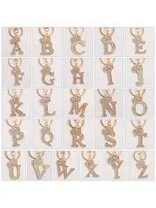 1pc Crown Diamond Letter Keychain, Sparkling Crown Letter Keyring, Cute Cartoon Character Gift for Friends, Perfect Friendship Present, Sparkling Design