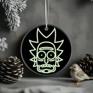 Christmas Ornaments Rick And Morty True Level Neon Rick X-Mas New Year Gift For Friends Acrylic Family Circle Decor Tree Birthday