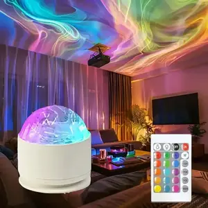 Aurora/Water Ripple/Sky Projector Light, 2 Scene -Ocean Wave & 3D Water RippleProjector Light-EasterEggLight 16-Color Round Lamp withControl, Relaxation & Romantic Night Ambience Mothersdaygift led fairy room atmosphere